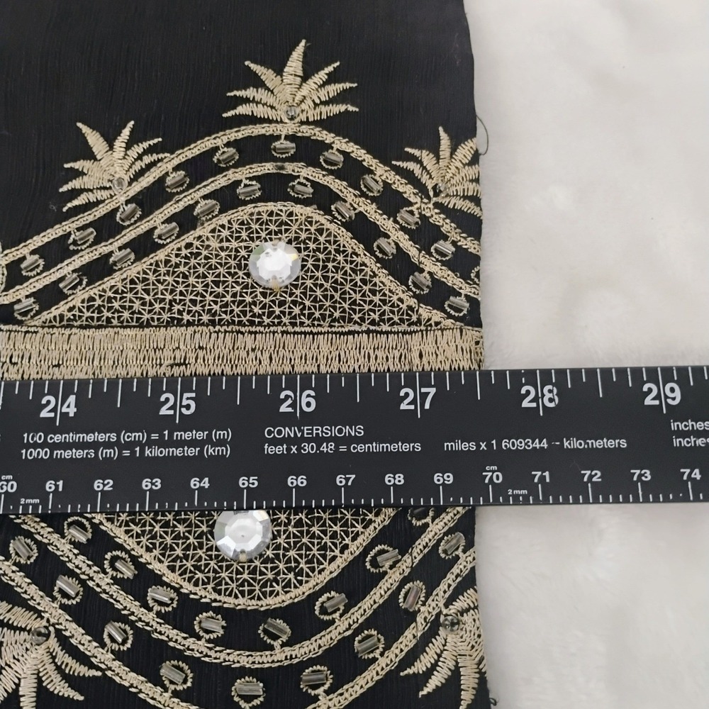 Carole Little Woman 2X Black 100% Silk Beaded Embroidered Vest Sleeveless Shirt - Picture 5 of 8